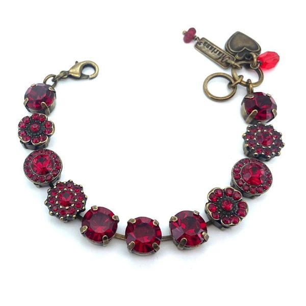 Bracelet By Mariana Woman Stunning Siam Swarovski Crystals English Gold Plated