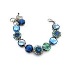 Bracelet By Mariana Abalone Mineral and Montana Blue Swarovski Crystals