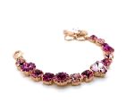 Bracelet By Mariana Heart and Floral Fuchsia and Light Rose Swarovski Crystals - Image 2