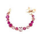 Bracelet By Mariana Heart and Floral Fuchsia and Light Rose Swarovski Crystals