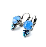 Earrings By Mariana Woman Adorable Frosted Blue and AB Swarovski Crystals