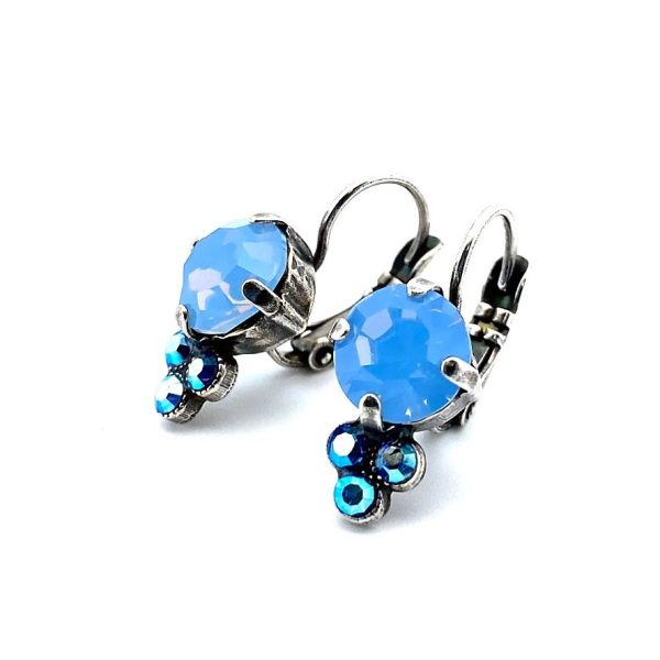Earrings By Mariana Woman Adorable Frosted Blue and AB Swarovski Crystals