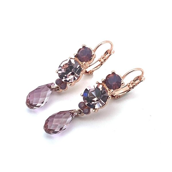 Earrings By Mariana Bohemian Rhapsody Coll. Lovely Amethyst and Opal Swarovski Crystals
