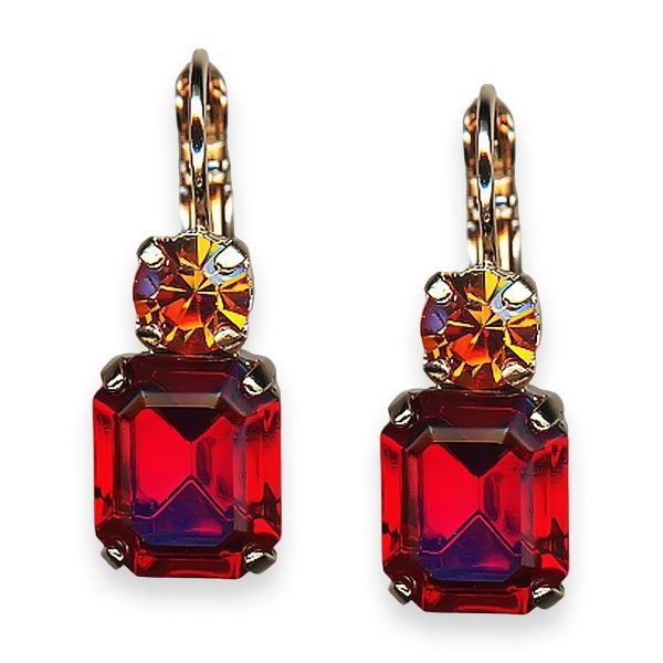 Mariana Earrings Sorbet Delight Coll. Sassy Siam & Orange Austrian Crystals