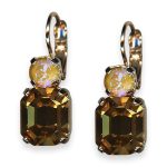 Earrings By Mariana Woman Shimmering Sun Kissed Horizon and Smoked Topaz Swarovski Crystals