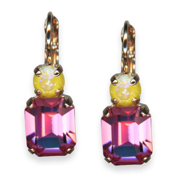Mariana Earrings Poppy Coll. Shimmering Sun Kissed Sunshine & Lt Rose Austrian Crystals