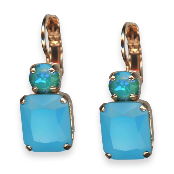 Mariana Earrings Bird Of Paradise Coll. Alluring Aqua Matt & Laguna Delite Austrian Crystals