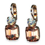 Mariana Earrings Gardenia Botanica Coll. Beautiful Peach & Clear Austrian Crystals - Image 2