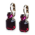 Mariana Earrings Firefly Coll. Elegant Red & Fuchsia Austrian Crystals - Image 3