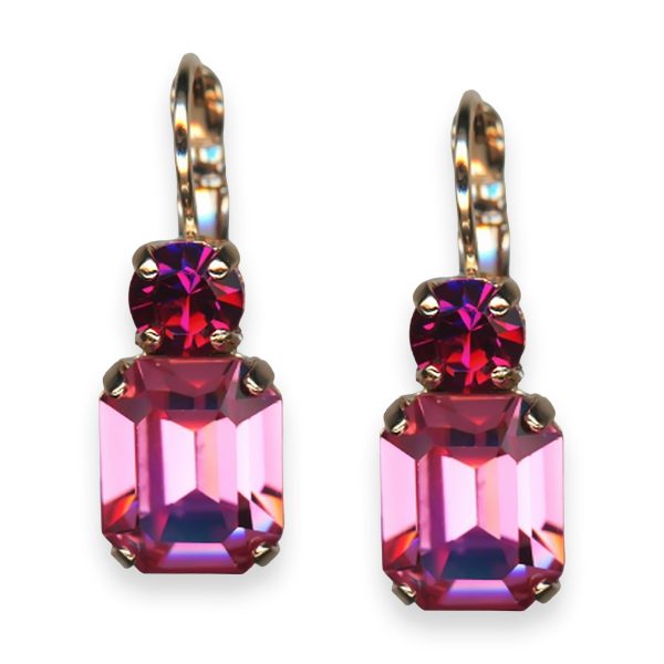 Mariana Earrings Saba Caribbean Life Coll. Lovely Fuchsia & Lt Rose Austrian Crystals