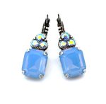 Earrings By Mariana Woman Elegant Frosted Blue and AB Swarovski Crystals - Image 2