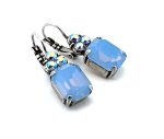 Earrings By Mariana Woman Elegant Frosted Blue and AB Swarovski Crystals - Image 3