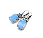 Earrings By Mariana Woman Elegant Frosted Blue and AB Swarovski Crystals