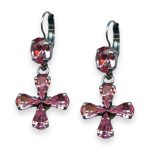 Mariana Earrings Breast Cancer Awareness Coll. Lovely Lt Rose Austrian Crystals - Image 3