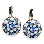 Mariana Earrings Periwinkle Cocktail Hour Coll. Floral Frosted Blue & AB Austrian Crystals - Image 2