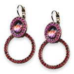 Mariana Earrings Firefly Coll. Fab Halo Fuchsia, Rose Peach, & Red Austrian Crystals