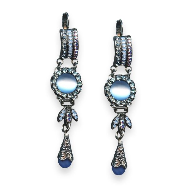 Mariana Earrings Periwinkle Cocktail Hour Coll. Glamorous Frosted Blue, Pale Blue, & AB Austrian Crystals
