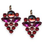 Mariana Earrings Firefly Coll. Glamorous Red, Fuchsia, & Rose Peach Austrian Crystals - Image 3