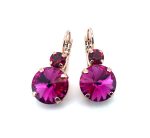 Earrings By Mariana Firefly Coll. Gorgeous Fuchsia & Red Austrian Crystals