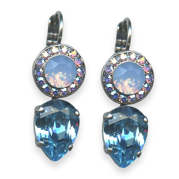 Mariana Earrings Periwinkle Cocktail Hour Coll. Exquisite Aqua Blue, Frosted Blue, & AB Austrian Crystals
