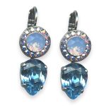 Mariana Earrings Periwinkle Cocktail Hour Coll. Exquisite Aqua Blue, Frosted Blue, & AB Austrian Crystals - Image 3