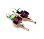 Earrings Mariana Bohemian Rhapsody Coll. Amethyst and Aurum Swarovski Crystals - Image 3