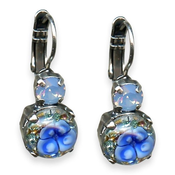 Mariana Earrings Periwinkle Cocktail Hour Coll. Charming Frosted Blue Austrian Crystals