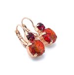 Earrings By Mariana Woman Ruby Synthetic Opal Mineral and Red Swarovski Crystals - Image 3