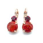 Earrings By Mariana Woman Ruby Synthetic Opal Mineral and Red Swarovski Crystals - Image 2
