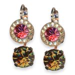 Mariana Earrings Gingerbread Coll. Elegant Golden Shadow, Lt Rose, & Lt Smoked Topaz Austrian Crystals - Image 2