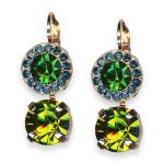 Mariana Earrings Atlantis Under The Sea Winter 2021 Coll. Gorgeous Emerald, Montana, & Olivine Austrian Crystals