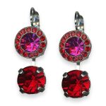 Mariana Earrings Sorbet Delight Winter 2021 Coll. Lovely Fuchsia & Siam Austrian Crystals