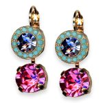 Mariana Earrings Romancing In Rio Summer 2022 Coll. Beautiful Rose, Tanzanite, & Turq Austrian Crystals - Image 2