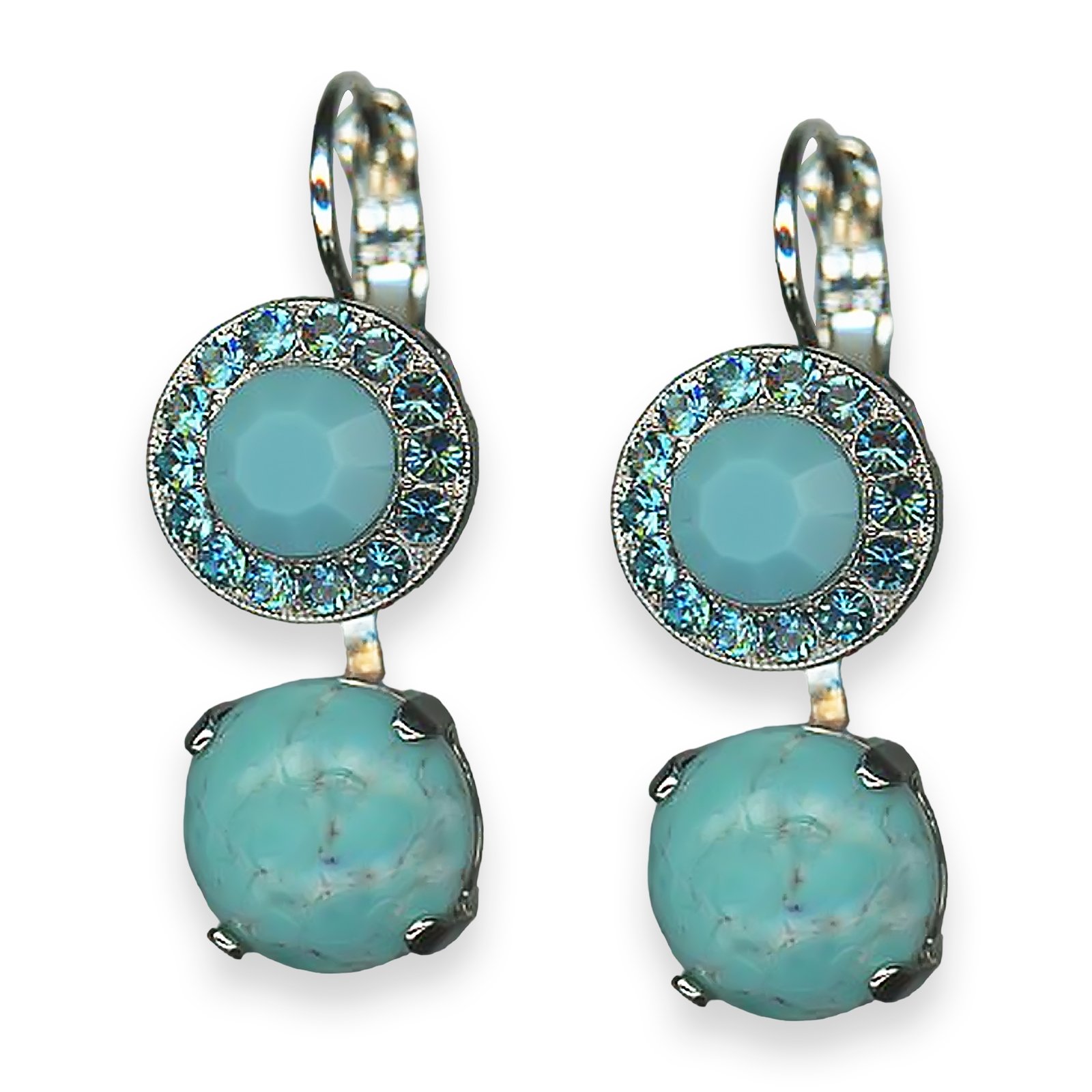 E-1084-1162-SP6 (1) Mariana Earrings Addicted To Love Coll. Charming Aquamarine & Turq Austrian Crystals - Image 1