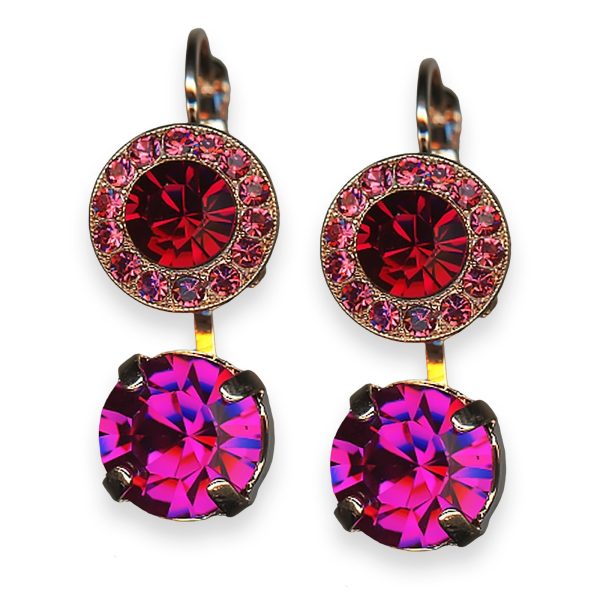 Mariana Earrings Firefly Coll. Beautiful Fuchsia & Red Austrian Crystals