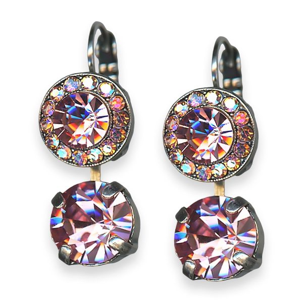 Mariana Earrings Breast Cancer Awareness Coll. Lovely Lt Rose & AB Austrian Crystals