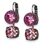 Earrings By Mariana Woman Lovely Fuchsia and Lt. Rose Swarovski Crystals - Image 3