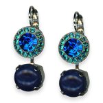Mariana Earrings Serenity Joy Of Life Coll. Sophisticated Lapis Lazuli Mineral, Capri Blue, & Blue Zircon Austrian Crystals - Image 3