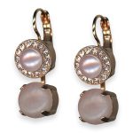 Mariana Earrings Love Joy Of Life Coll Timeless Rose Quartz Mineral, Pink Pearl, & Vintage Rose Austrian Crystals - Image 2