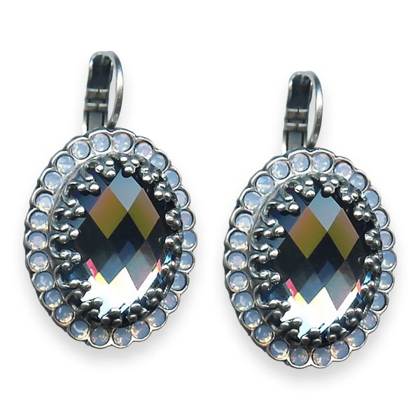 Mariana Earrings Periwinkle Cocktail Hour Coll. Alluring Montana Blue & Frosted Blue Austrian Crystals