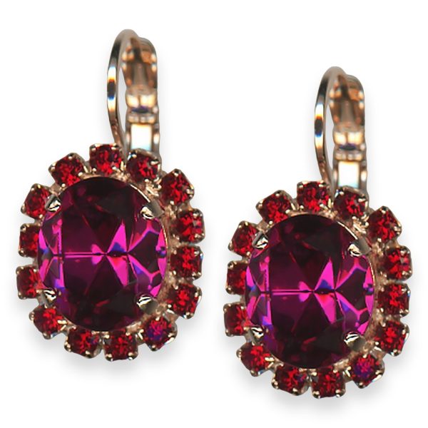 Mariana Earrings Firefly Coll. Glamorous Fuchsia & Red Austrian Crystals