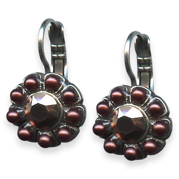 Mariana Earrings Dancing in the Moonlight Coll. Adorable Chocolate Brown & Aurum Austrian Crystals