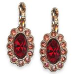 Mariana Earrings Firefly Coll. Simply Elegant Red & Rose Peach Austrian Crystals - Image 3