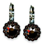 Mariana Earrings Dancing in the Moonlight Coll. Dainty Floral Smoked Topaz & Aurum Austrian Crystals