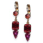 Mariana Earrings Firefly Coll. Charming Rose Peach, Red, & Fuchsia Austrian Crystals - Image 2