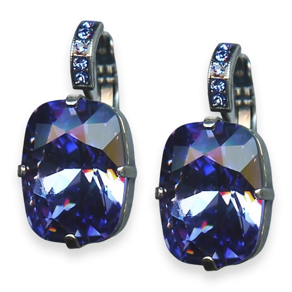Mariana Earrings Electra Coll. Exquisite Tanzanite & Sapphire Austrian Crystals