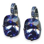 Mariana Earrings Electra Coll. Exquisite Tanzanite & Sapphire Austrian Crystals - Image 2