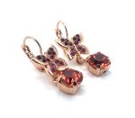 Earrings By Mariana Firefly Coll. Butterfly Dangling Red, Fuchsia, & Rose Peach Austrian Crystals - Image 2