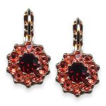 Mariana Earrings Firefly Coll. Dainty Floral Red & Rose Peach Austrian Crystals - Image 2