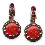 Earrings By Mariana Woman Adorable Ruby Synthetic Opal and Red Swarovski Crystals - Image 3